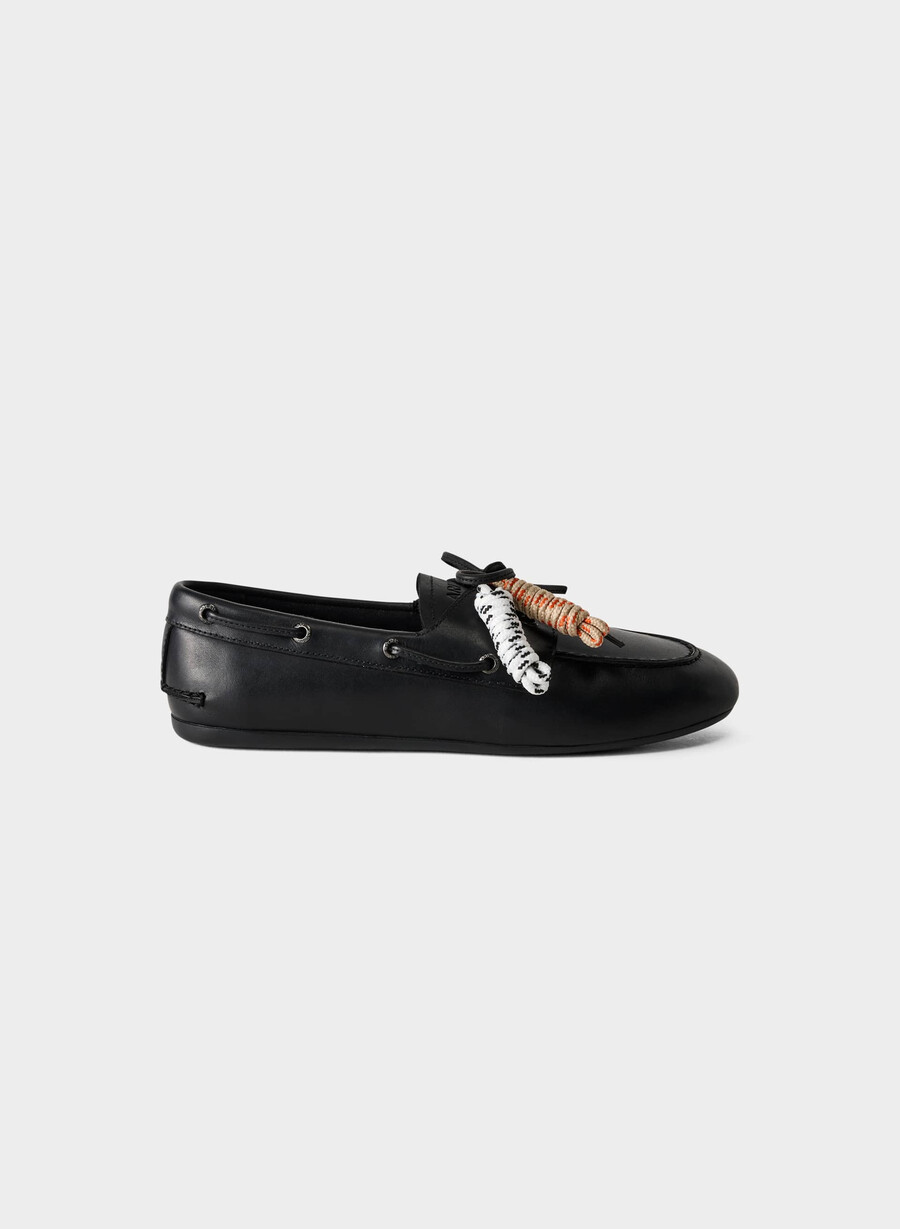 sperry x aritzia slim boat shoe - slät läder svart