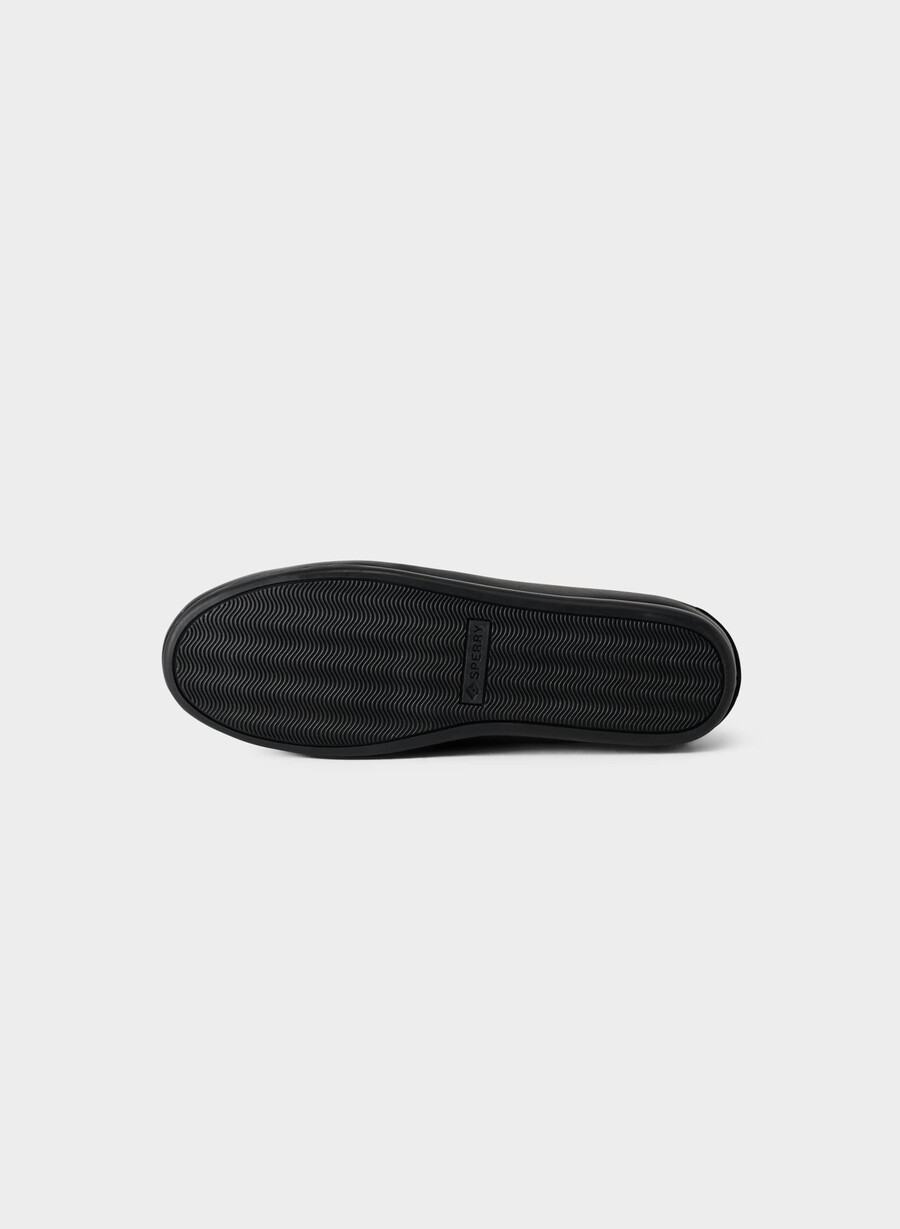sperry x aritzia slim boat shoe - slät läder svart