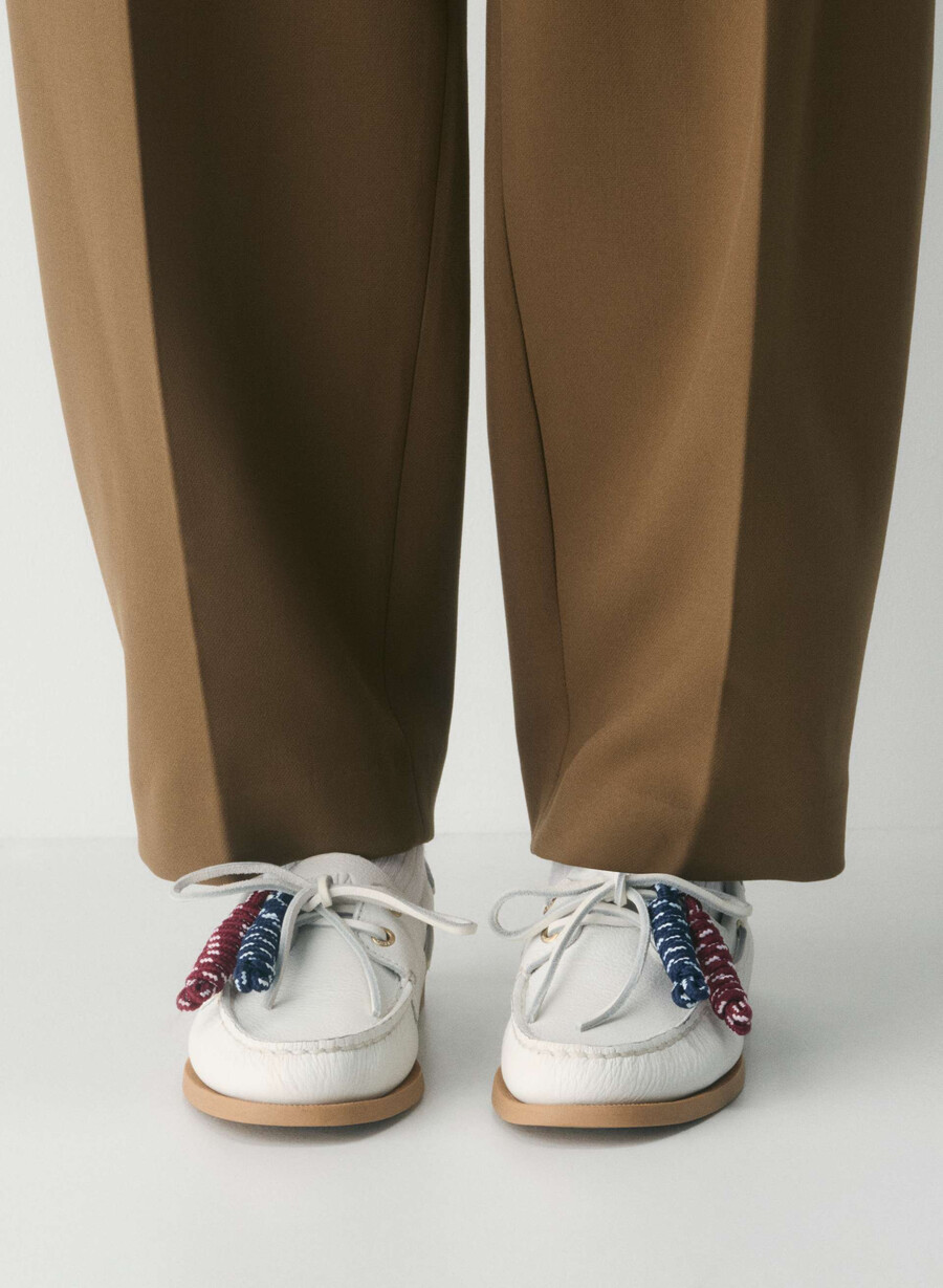 sperry x aritzia ao båtsko - slät läder halo white