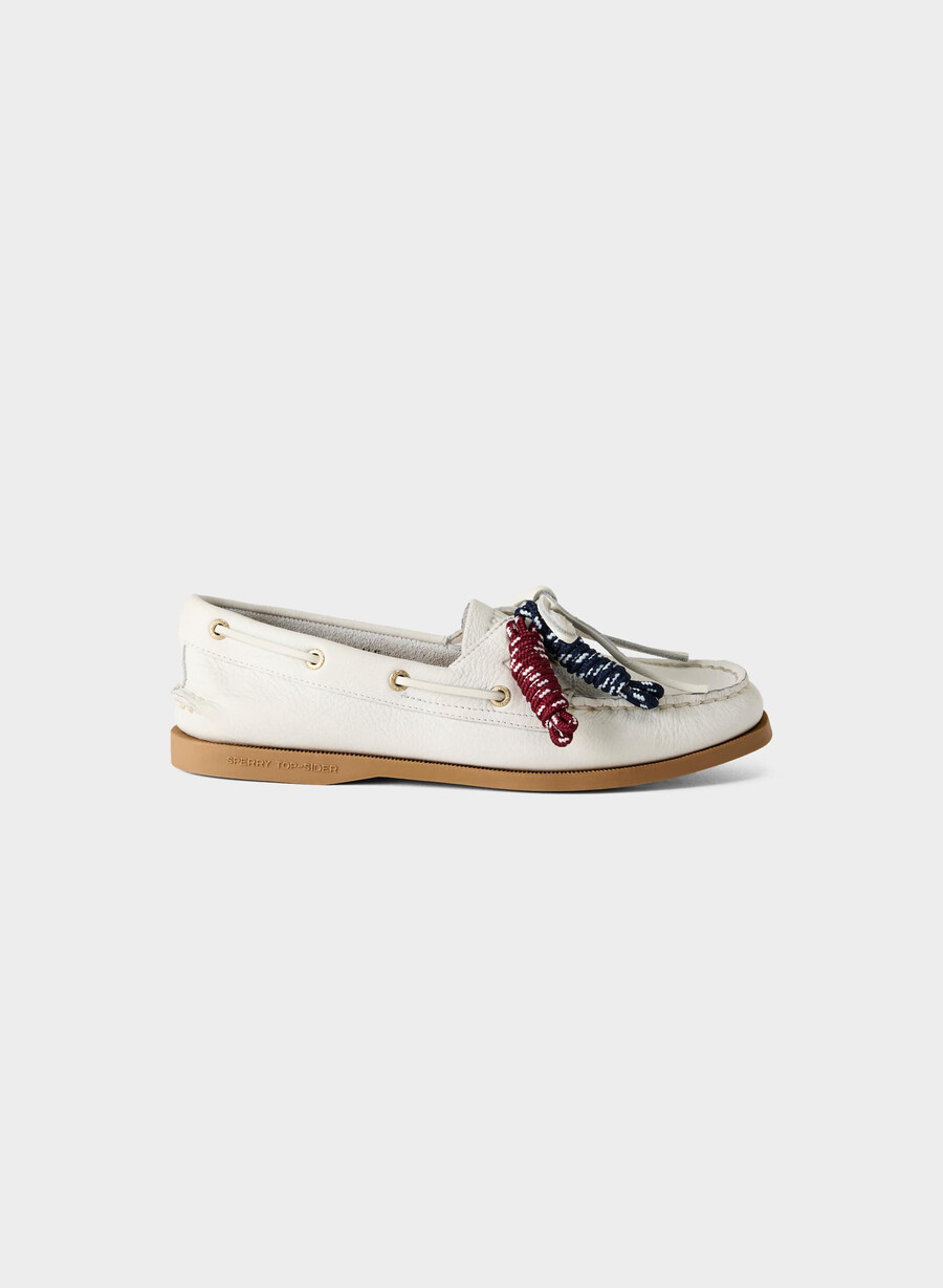 sperry x aritzia ao båtsko - slät läder halo white
