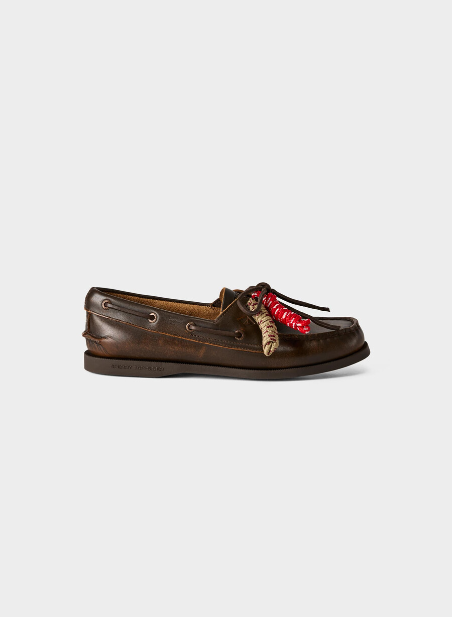 sperry x aritzia ao båtsko - slät läder distressed rch mc brn