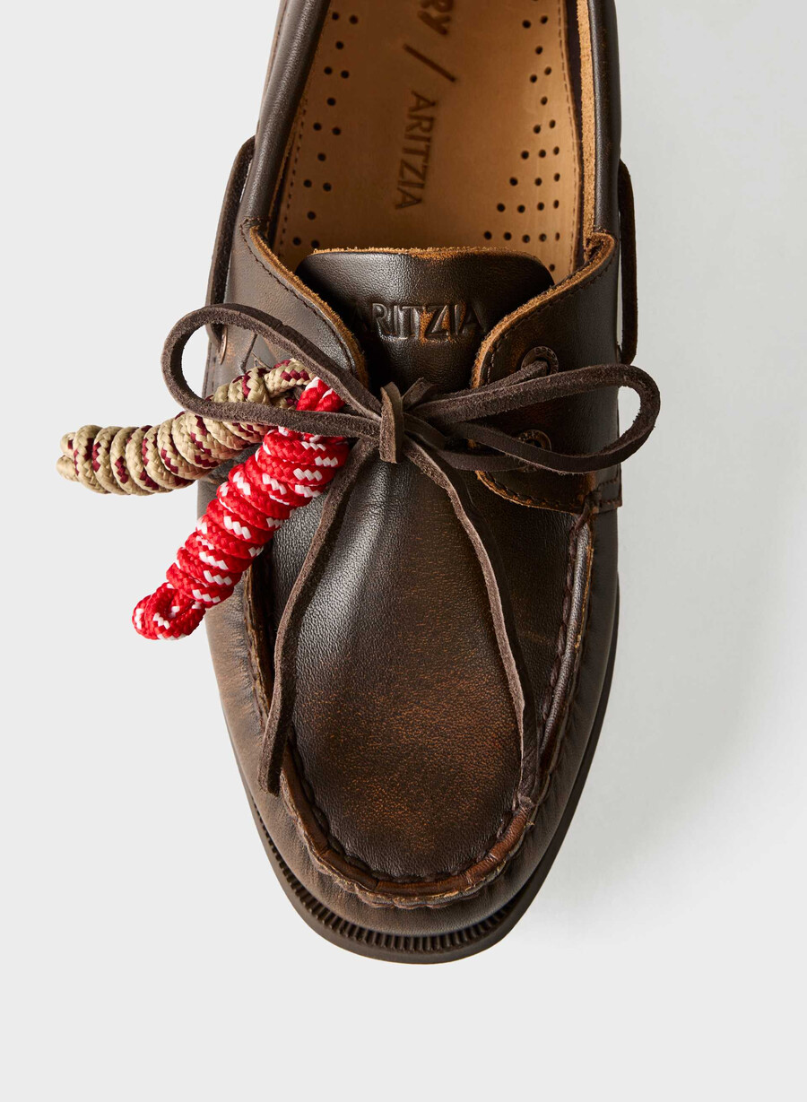 sperry x aritzia ao båtsko - slät läder distressed rch mc brn