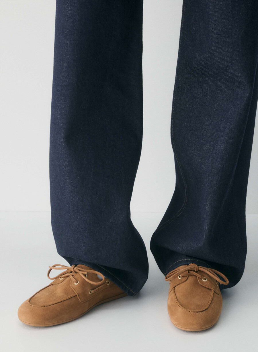 sperry x aritzia slim boat shoe - nubuckläder galley brun