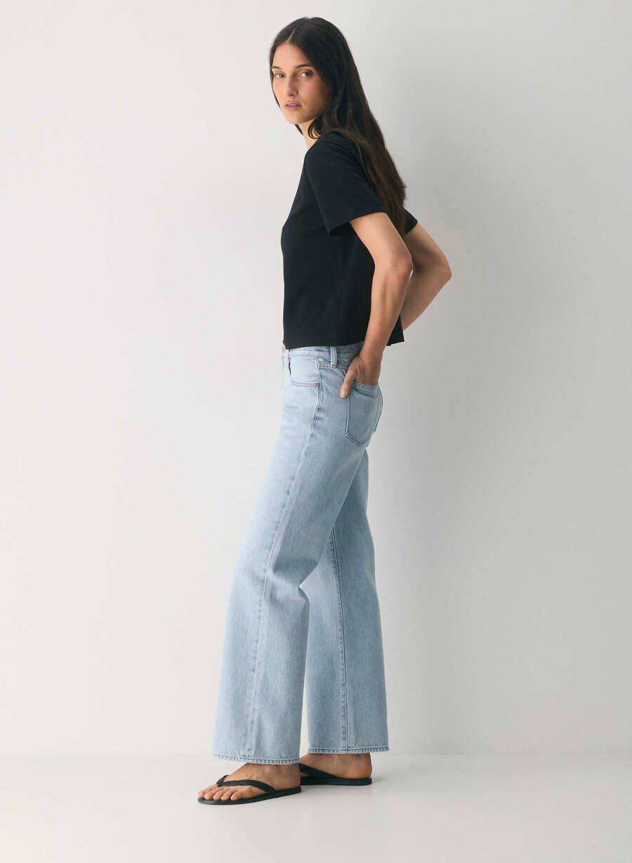 denim forum farrah lo-rise wide jeans 15 yrs brl thr bleu