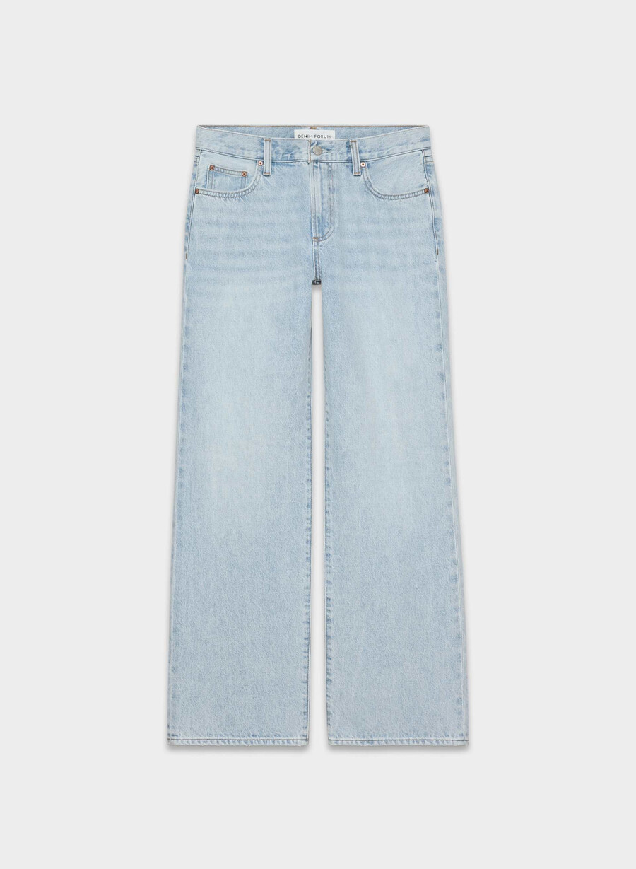 denim forum farrah lo-rise wide jeans 15 yrs brl thr bleu