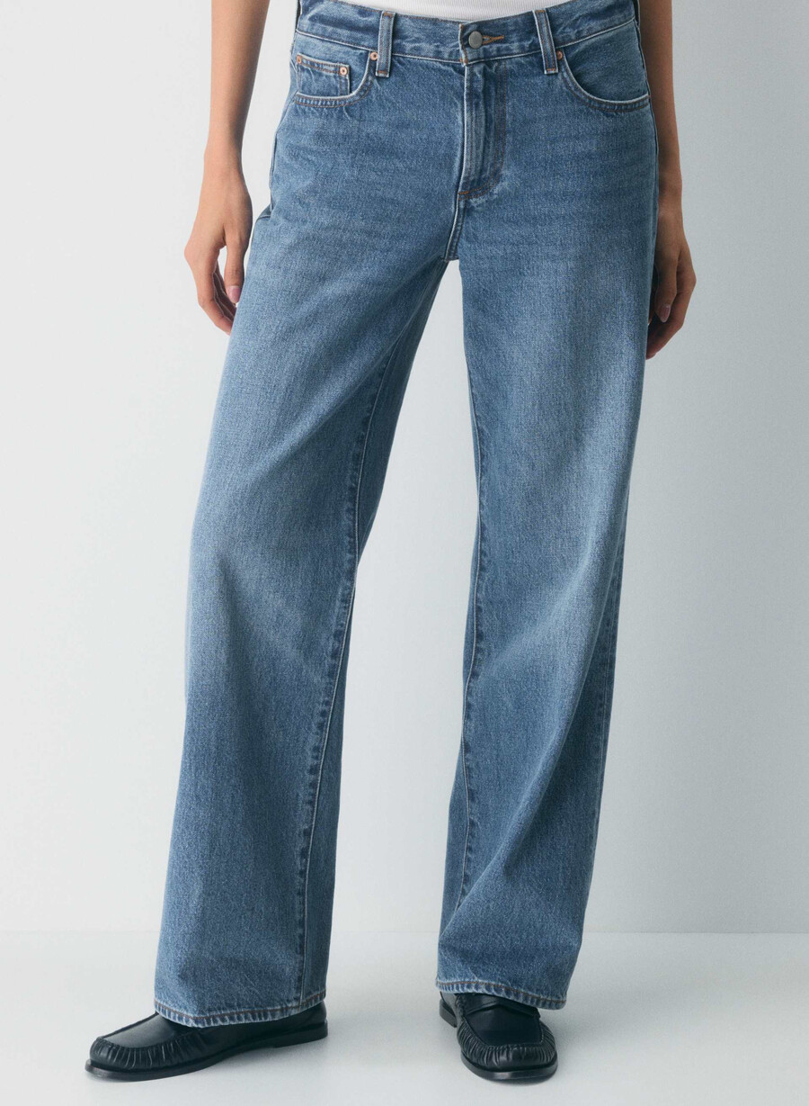 denim forum farrah lo-rise wide jeans 5 yrs kiss n tell blÅ