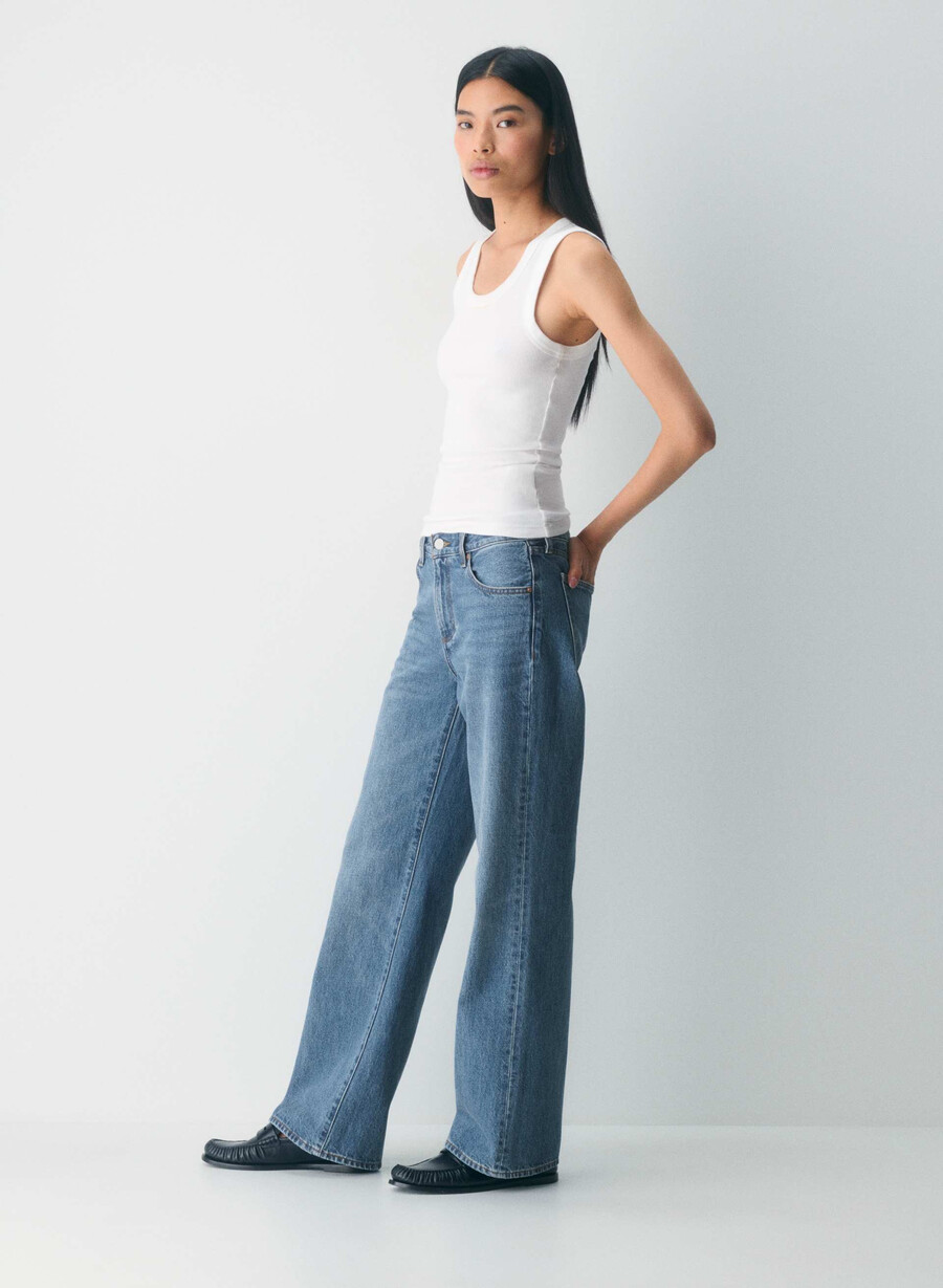 denim forum farrah lo-rise wide jeans 5 yrs kiss n tell blÅ