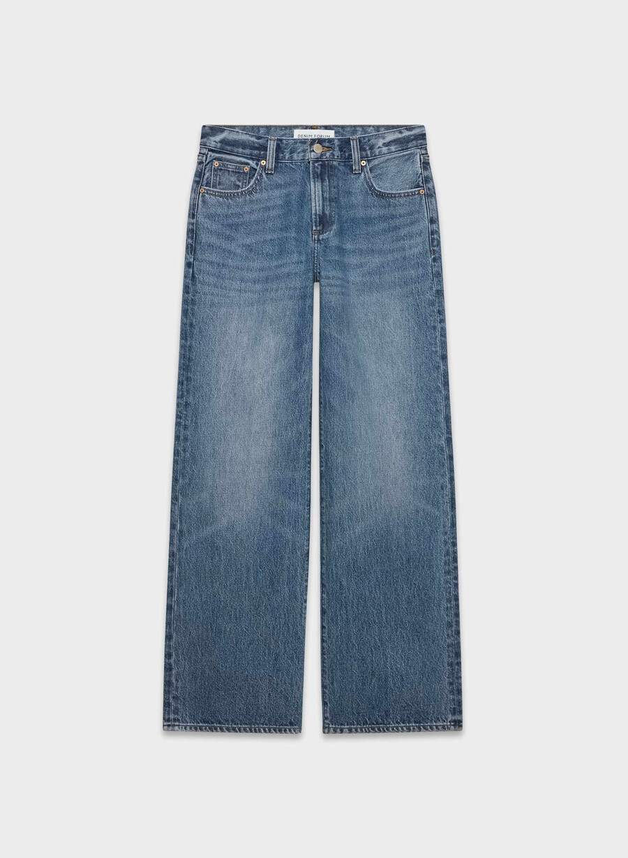 denim forum farrah lo-rise wide jeans 5 yrs kiss n tell blÅ