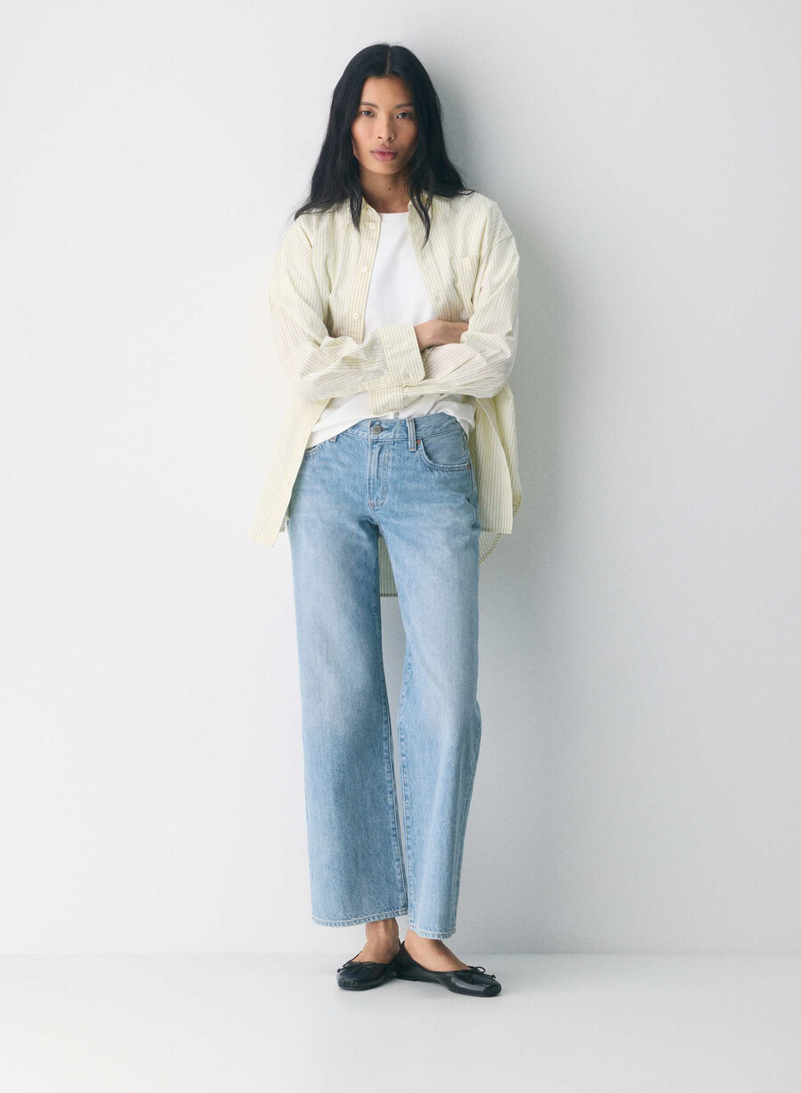 denim forum farrah lo-rise wide jeans 7 yrs bleu taboo
