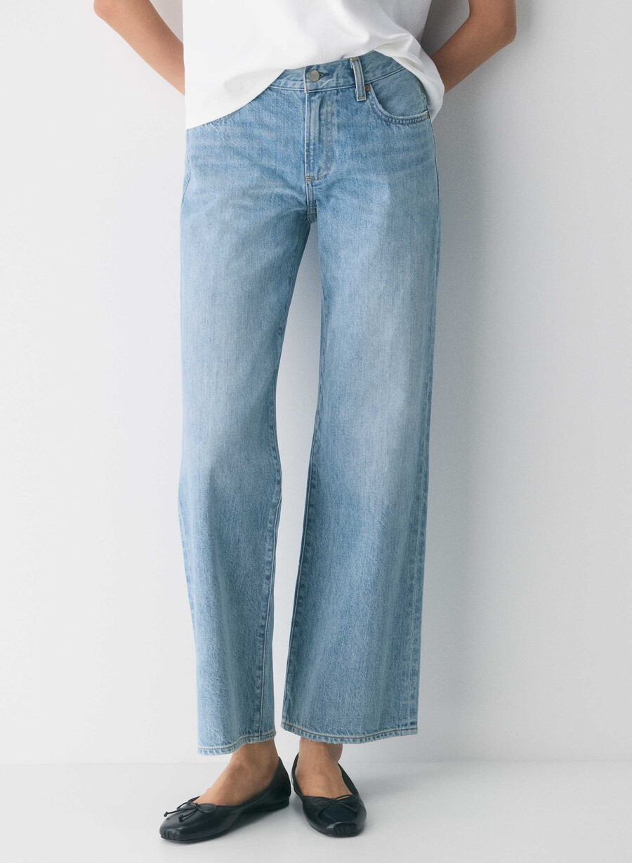 denim forum farrah lo-rise wide jeans 7 yrs bleu taboo