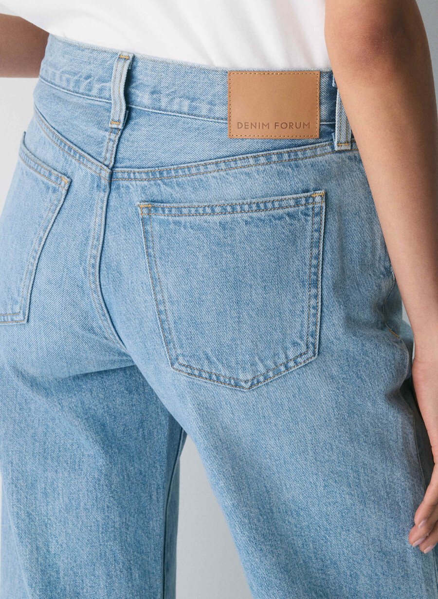 denim forum farrah lo-rise wide jeans 7 yrs bleu taboo