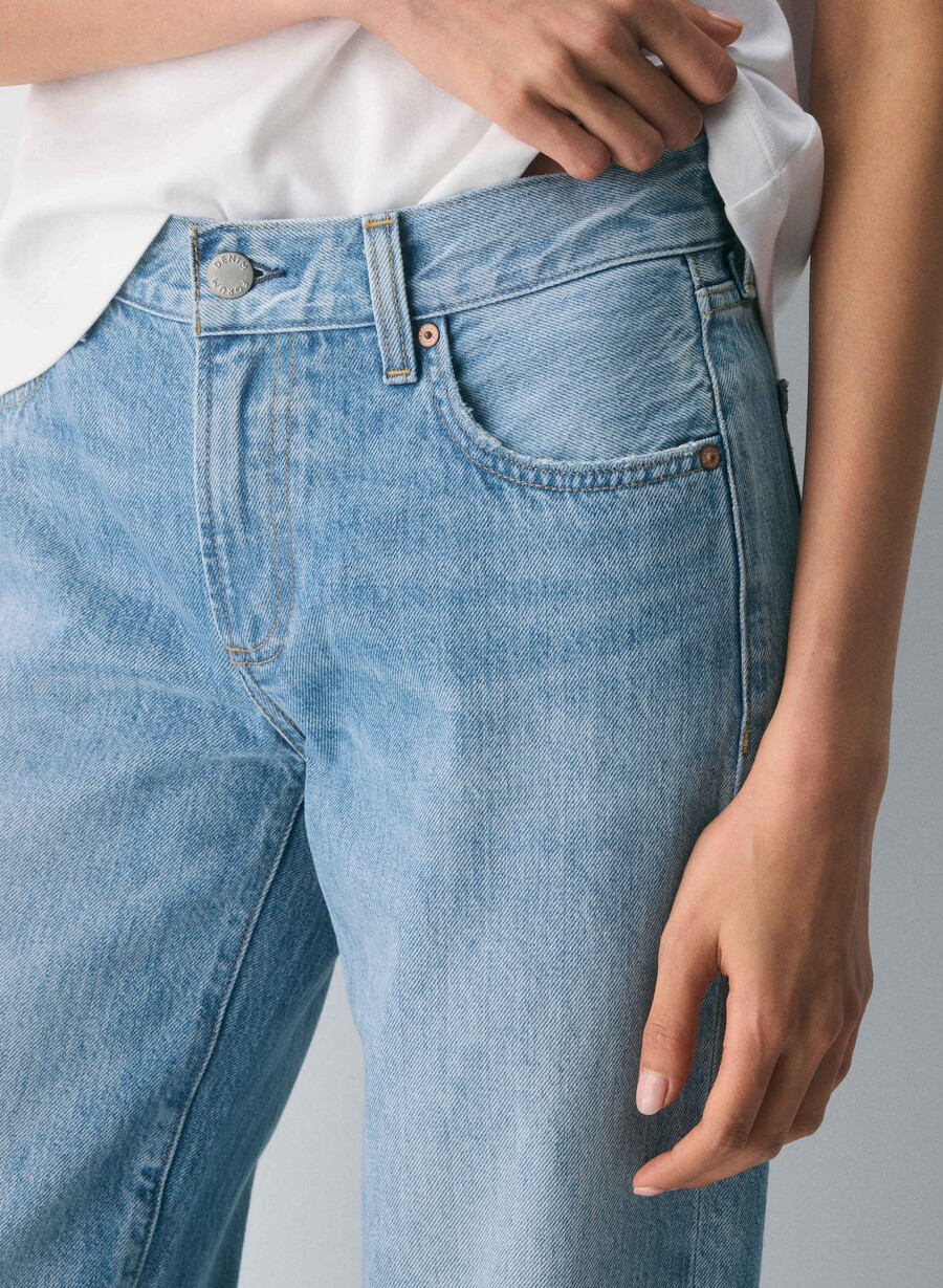denim forum farrah lo-rise wide jeans 7 yrs bleu taboo