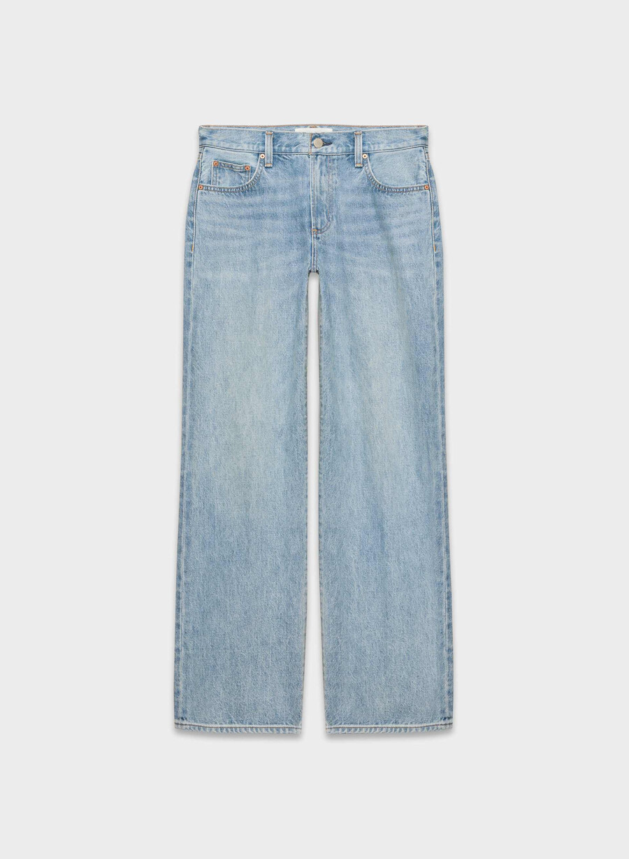 denim forum farrah lo-rise wide jeans 7 yrs bleu taboo