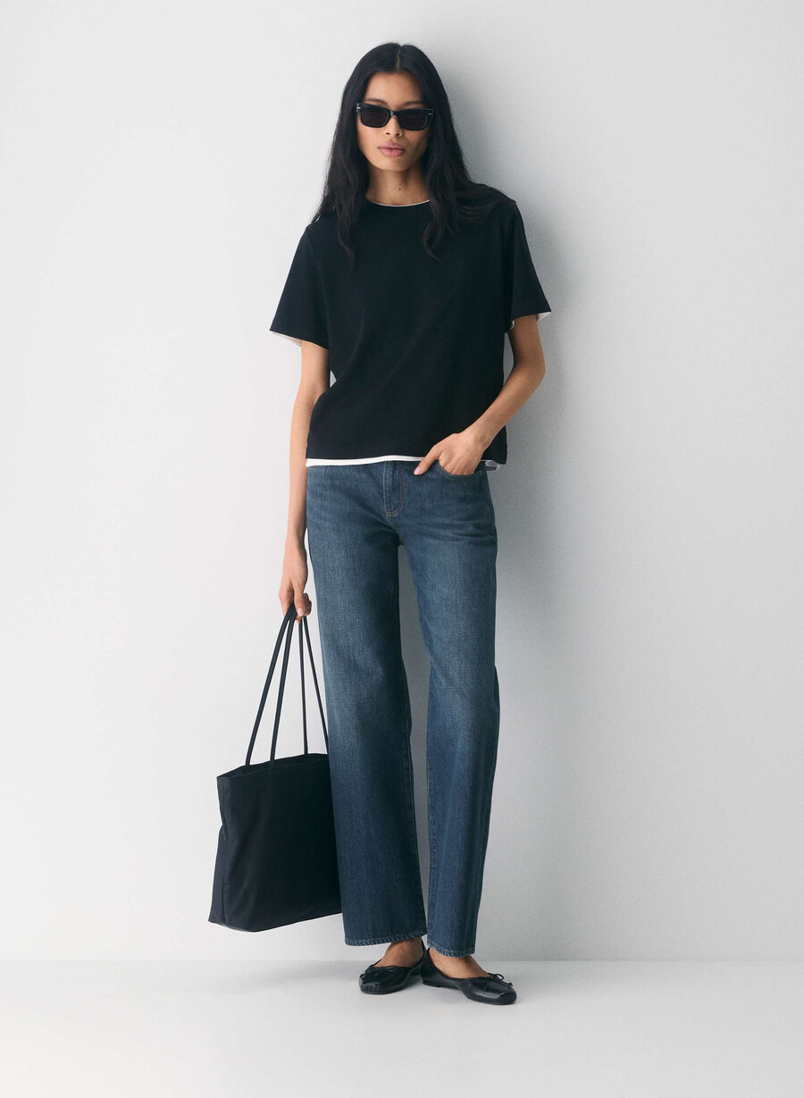 denim forum farrah lo-rise wide jeans be about dark bleu