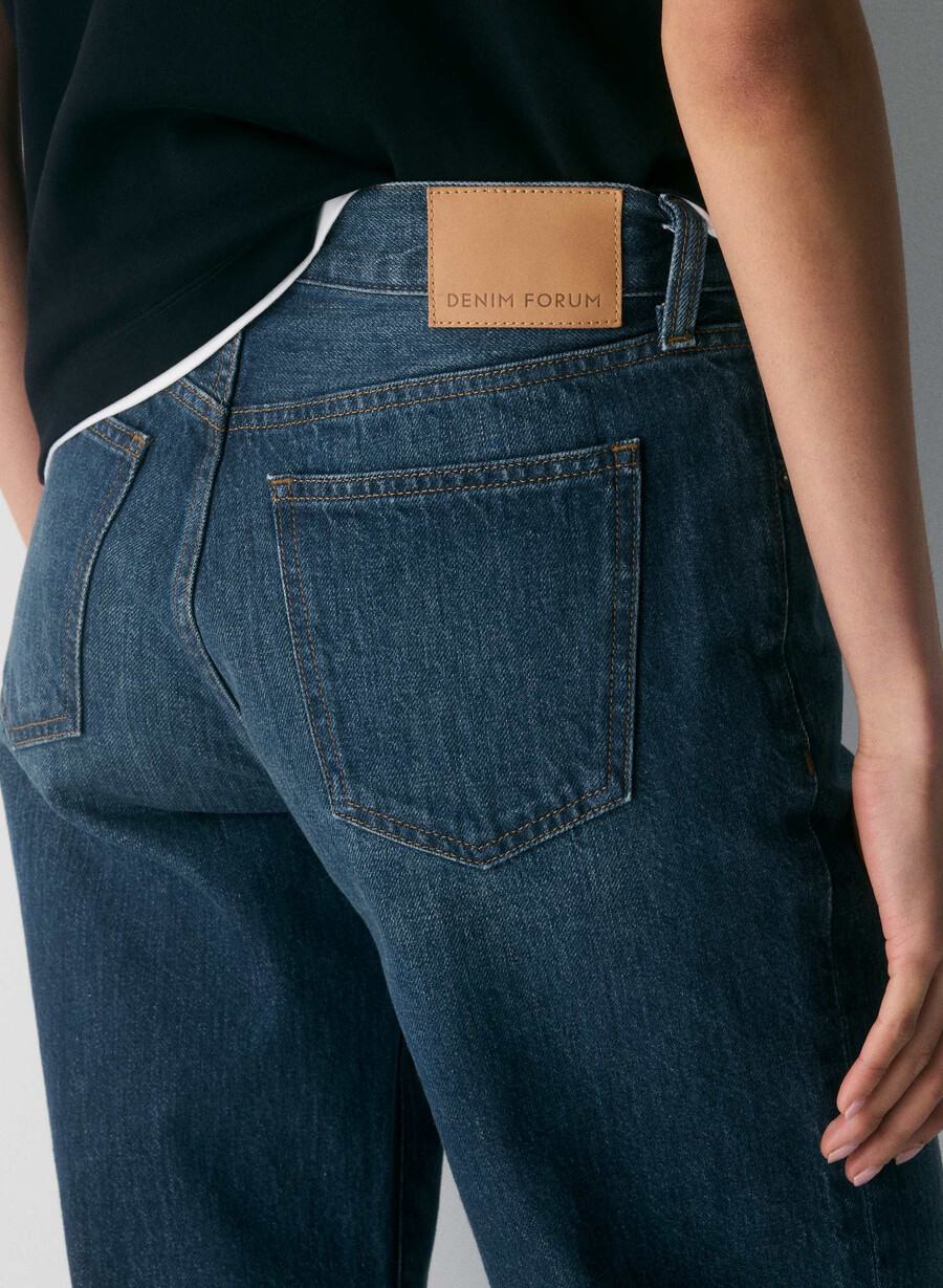 denim forum farrah lo-rise wide jeans be about dark bleu
