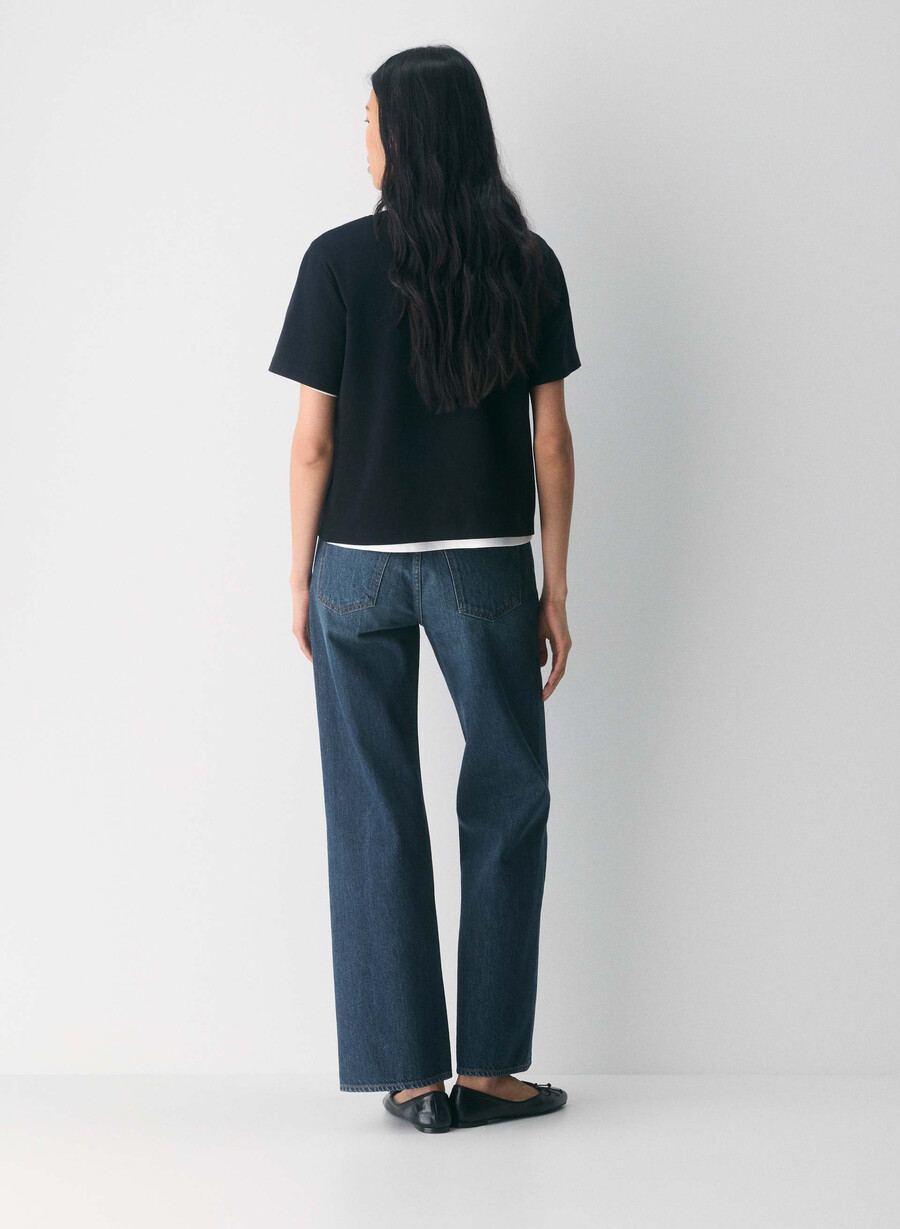 denim forum farrah lo-rise wide jeans be about dark bleu