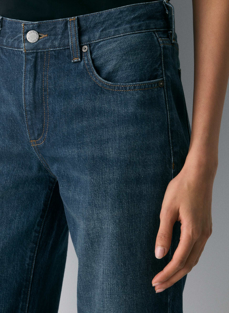denim forum farrah lo-rise wide jeans be about dark bleu