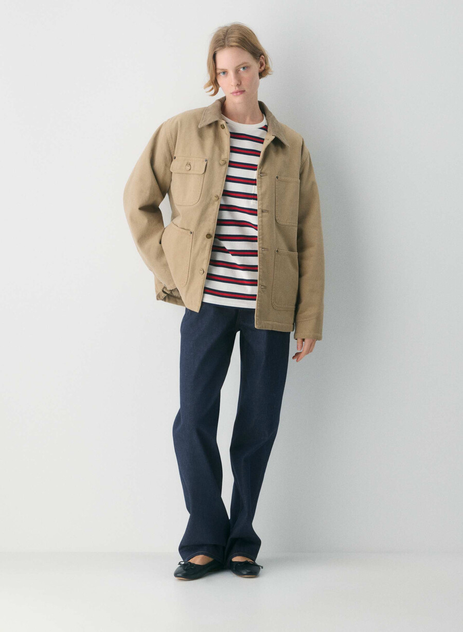 barnett chore jacka vintage tan khaki