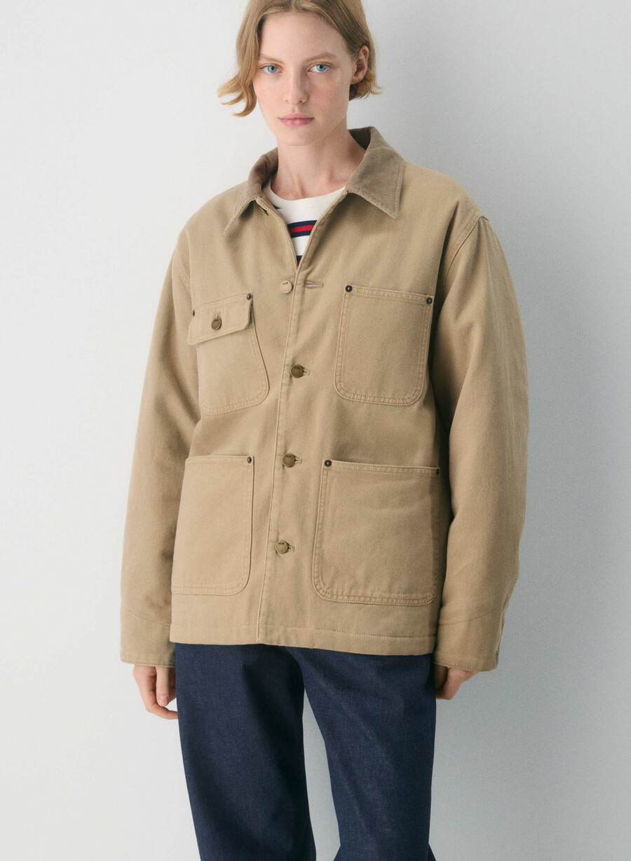 barnett chore jacka vintage tan khaki
