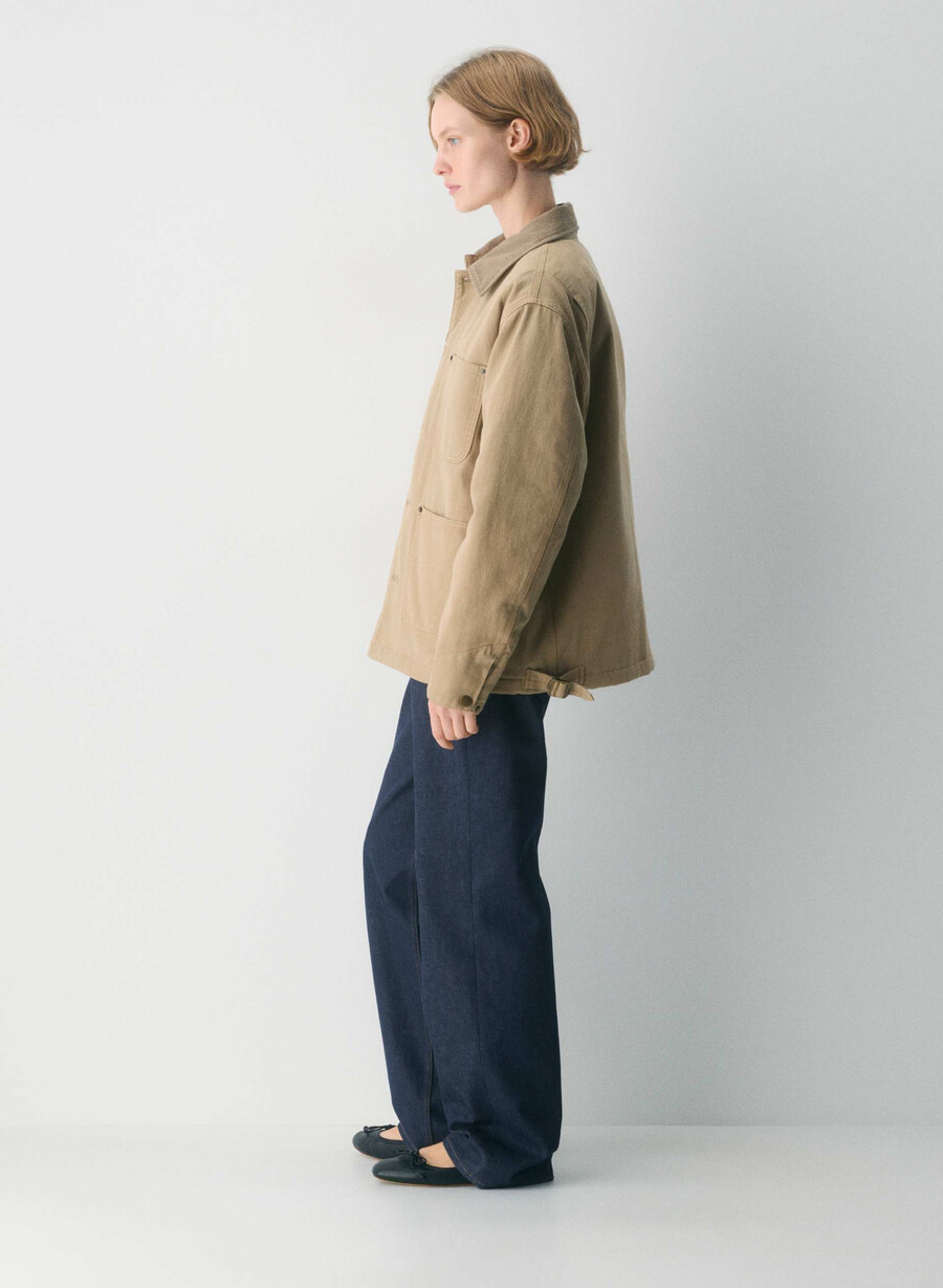 barnett chore jacka vintage tan khaki