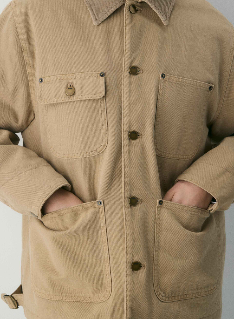 barnett chore jacka vintage tan khaki