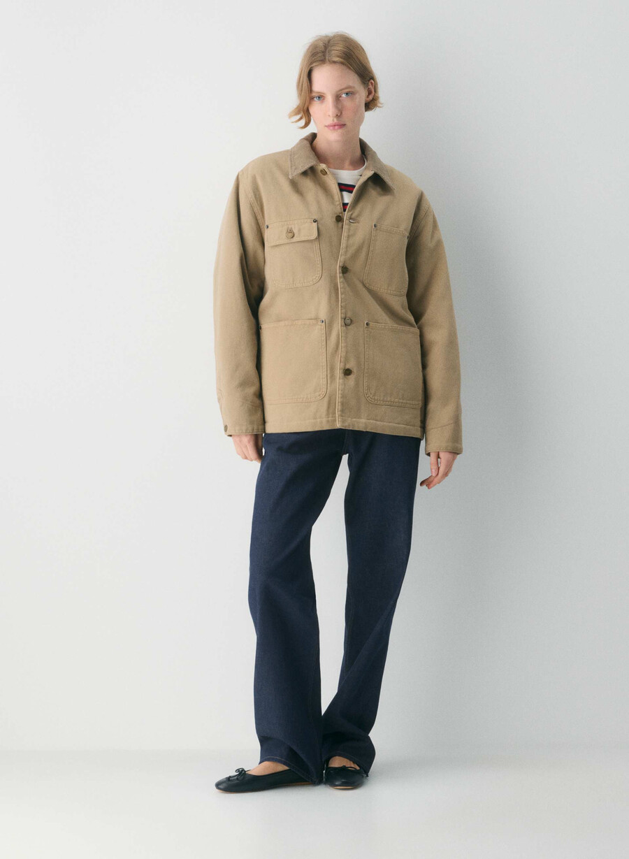 barnett chore jacka vintage tan khaki