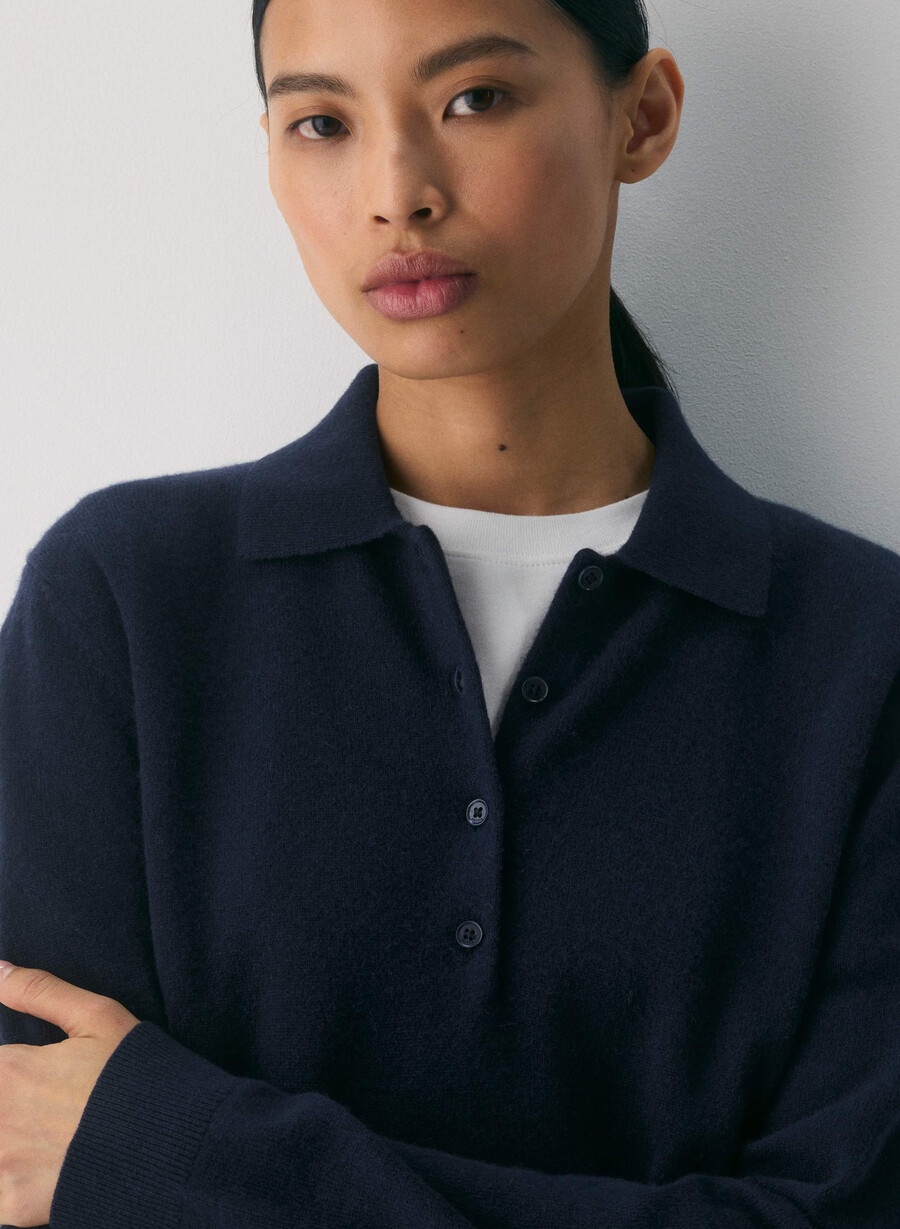 bare cashmere provenance polo långärmad admiral