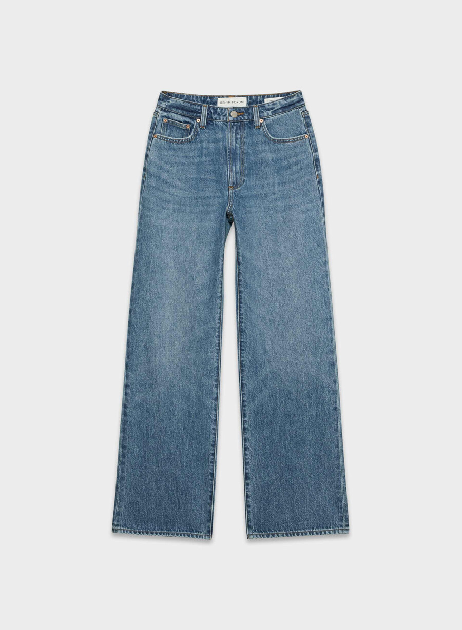 denim forum farrah curve-fit hi-rise wide jeans 5 yrs kiss n tell blÅ
