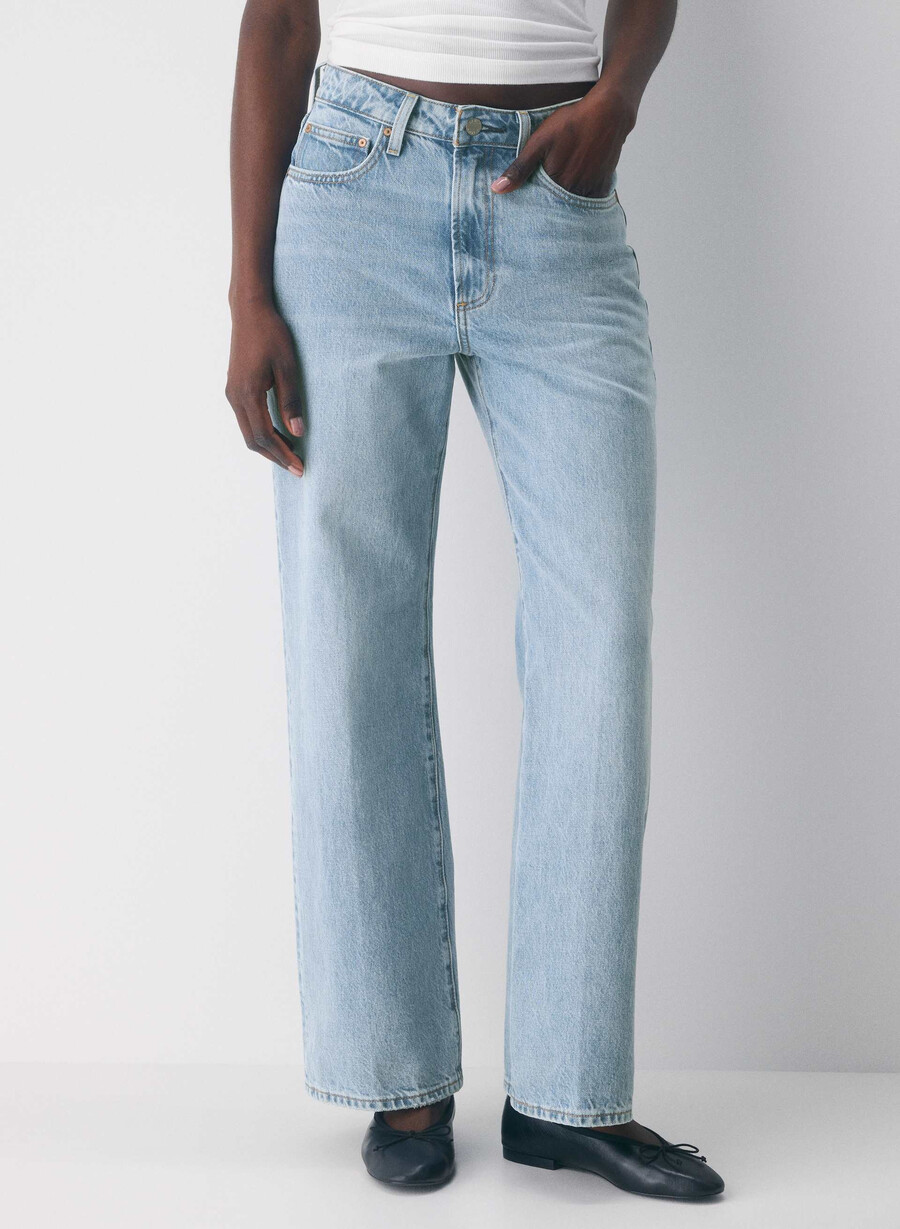 denim forum farrah curve-fit hi-rise wide jeans 7 yrs bleu taboo