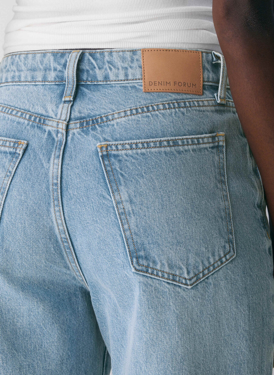 denim forum farrah curve-fit hi-rise wide jeans 7 yrs bleu taboo