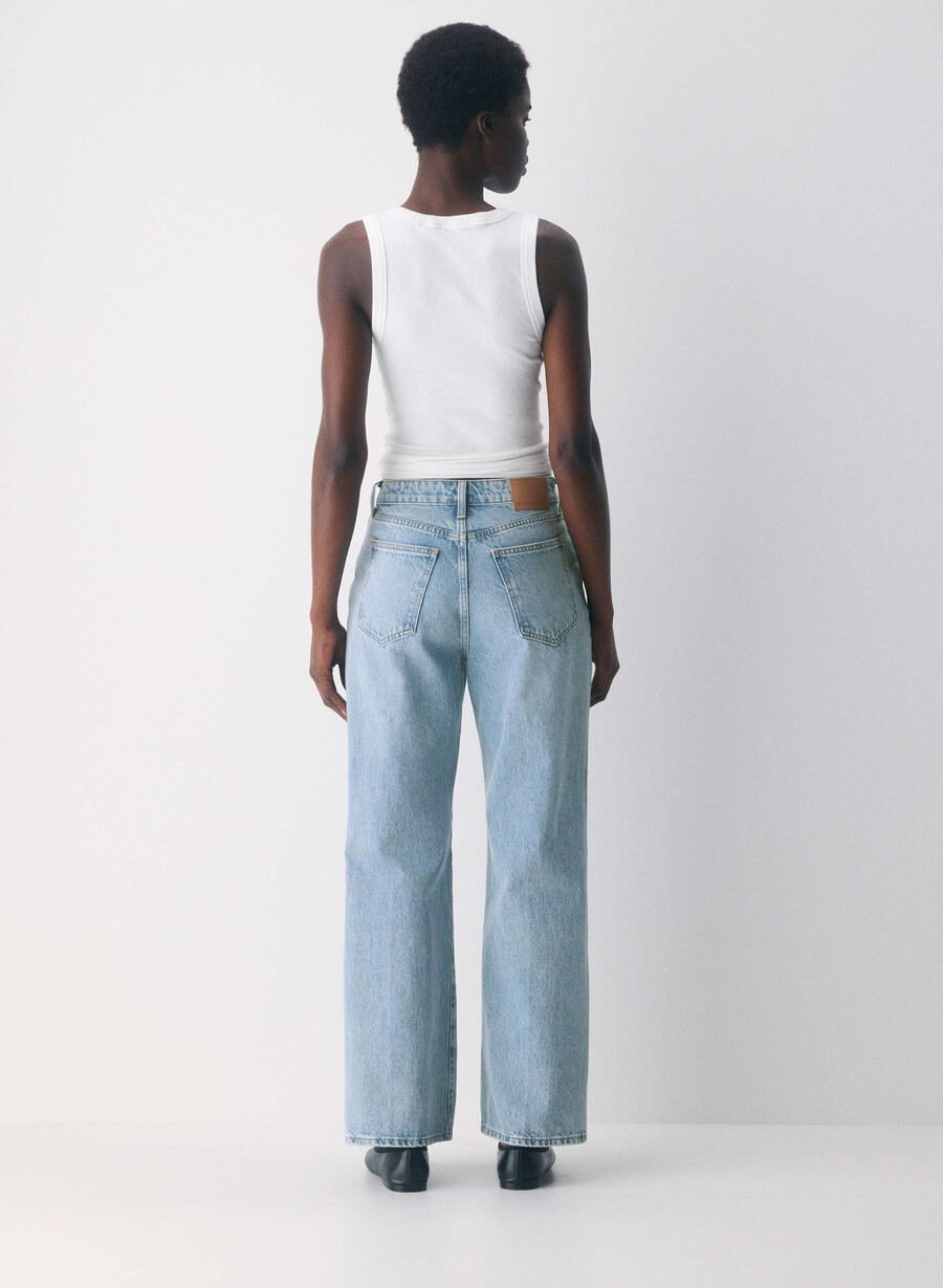 denim forum farrah curve-fit hi-rise wide jeans 7 yrs bleu taboo