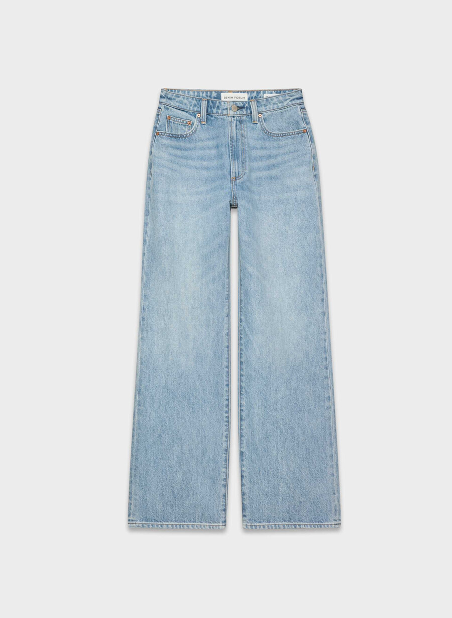 denim forum farrah curve-fit hi-rise wide jeans 7 yrs bleu taboo