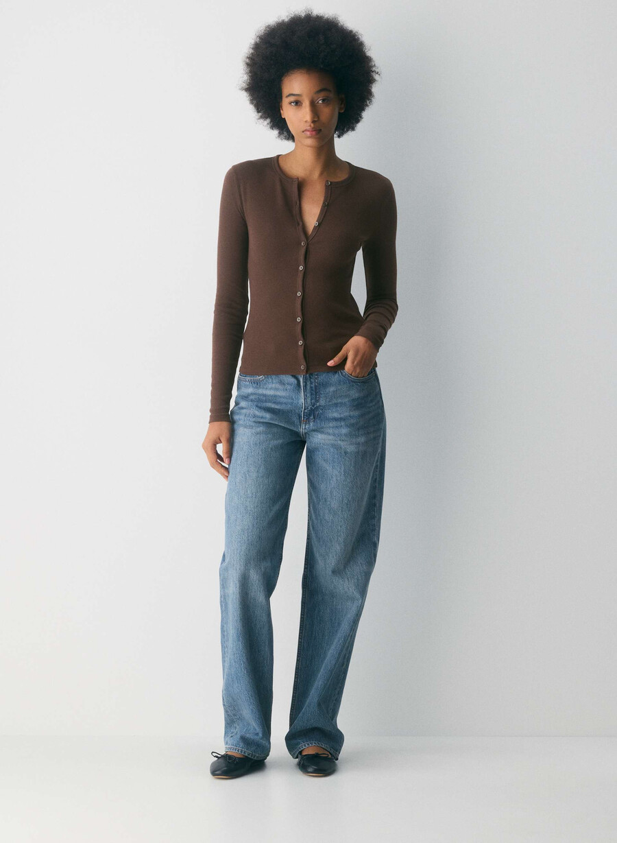 homestretch rib syncopation button-up mik mochabrun