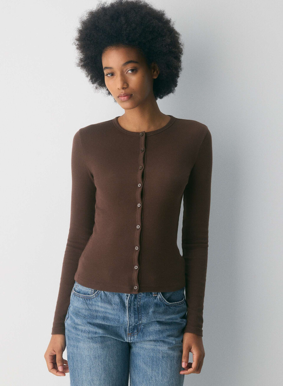 homestretch rib syncopation button-up mik mochabrun