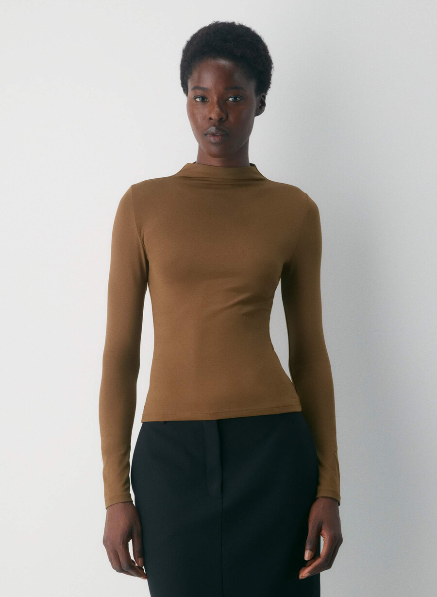 original contour lyric mockneck chokladbrun