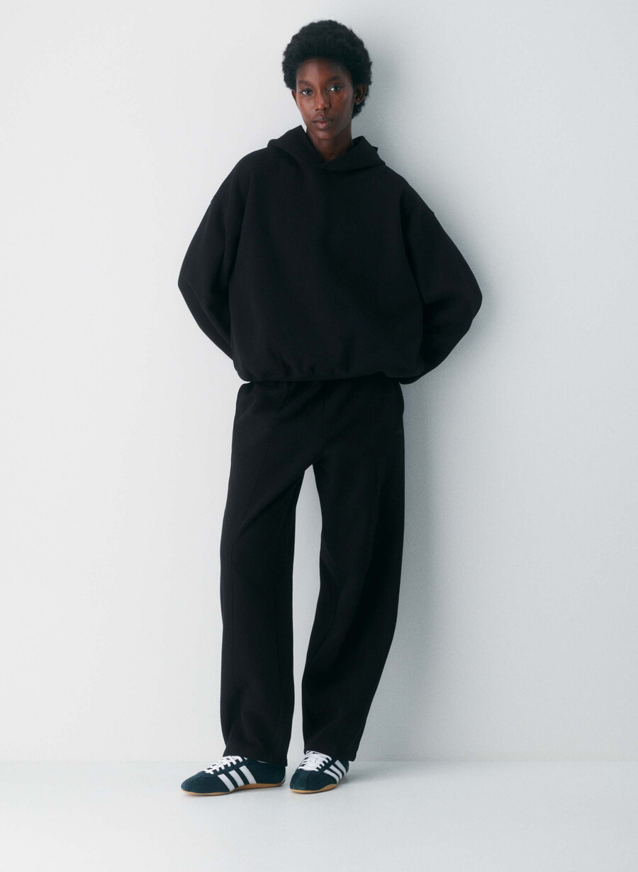 mysig fleece mega hoodie svart