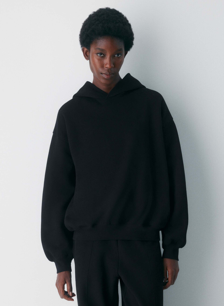 mysig fleece mega hoodie svart