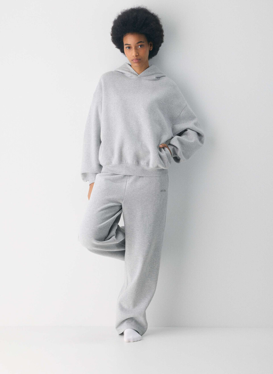 mysig fleece mega hoodie ljunggrå krom