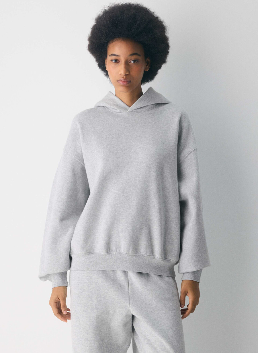 mysig fleece mega hoodie ljunggrå krom