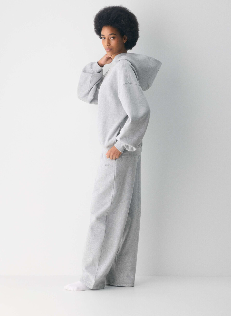mysig fleece mega hoodie ljunggrå krom