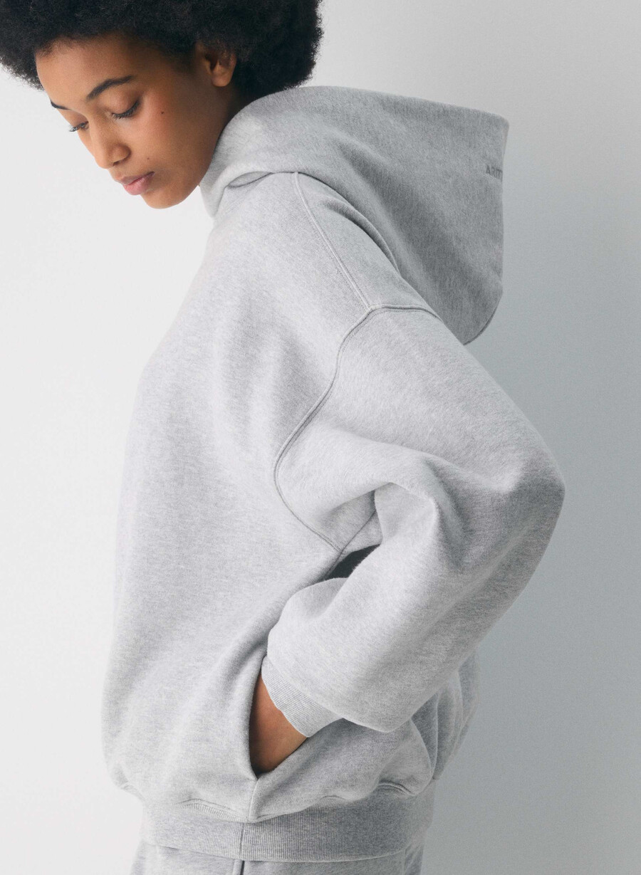 mysig fleece mega hoodie ljunggrå krom