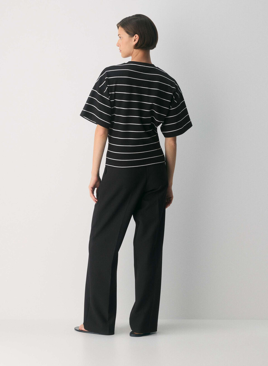 interlock bomull barclay t-shirt svartvit