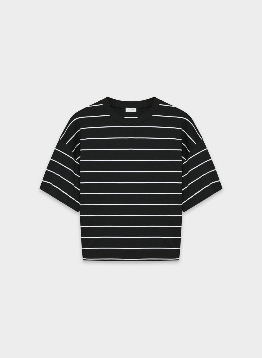 interlock bomull barclay t-shirt svartvit
