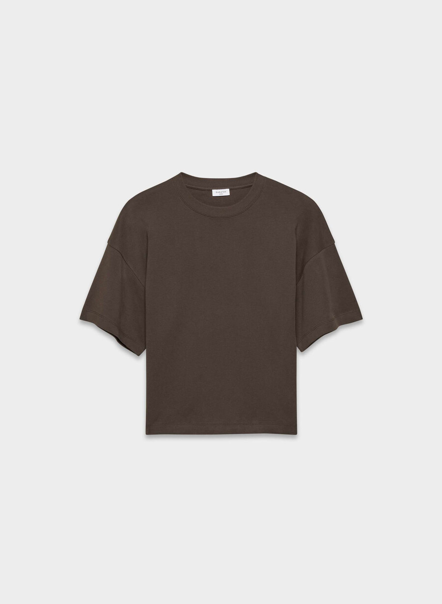 interlock bomulls-t-shirt i barclay-modell rika mockabruna