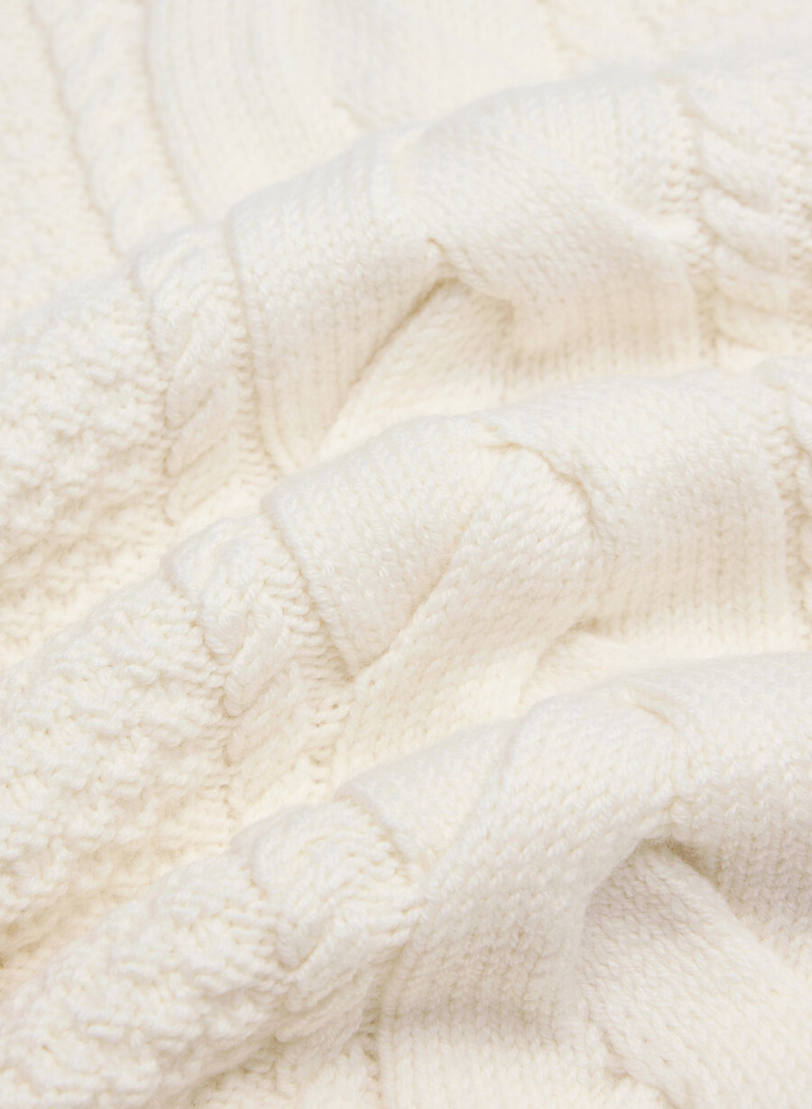 heritage knit merinoull polotröja whisper whisper white