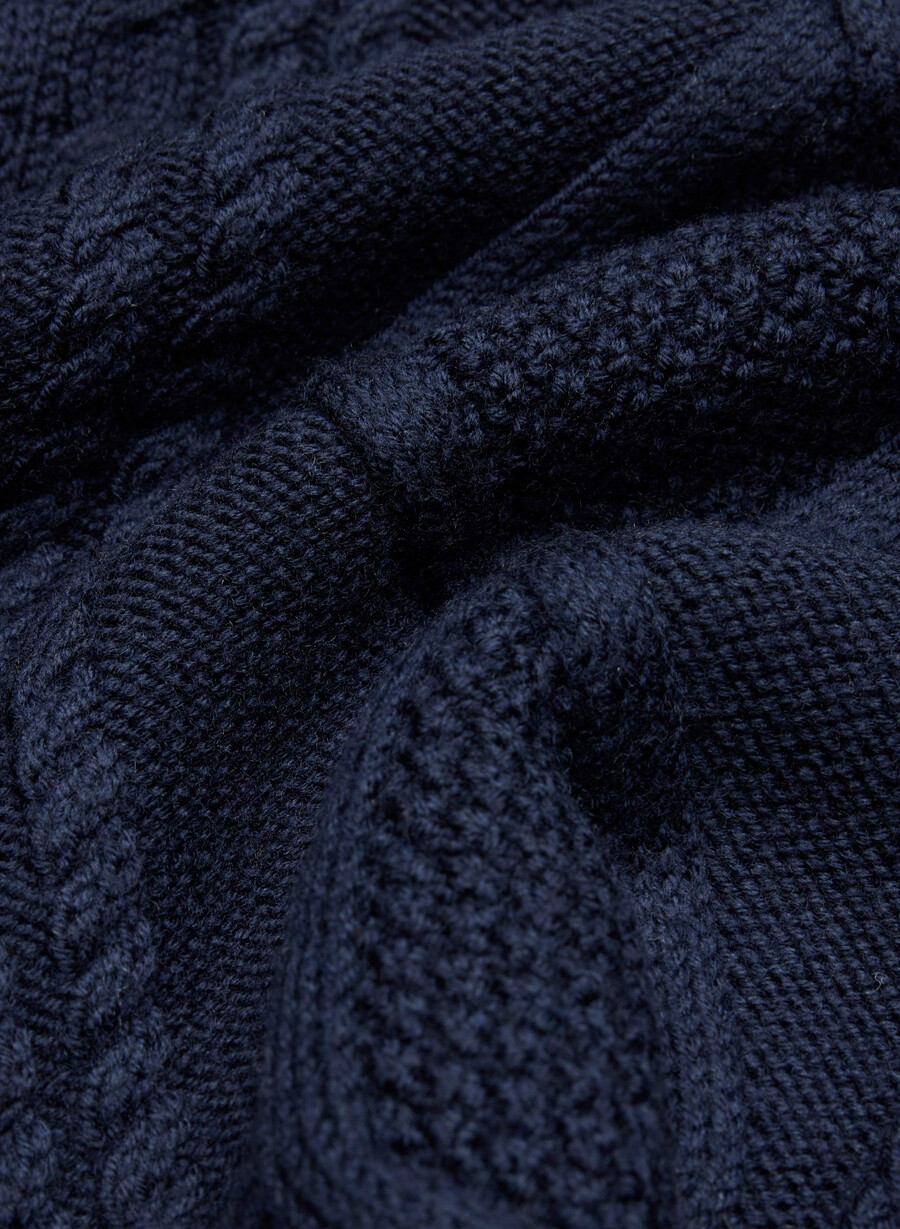 heritage knit merinoull hi-hip polotröja heather nomad taupe