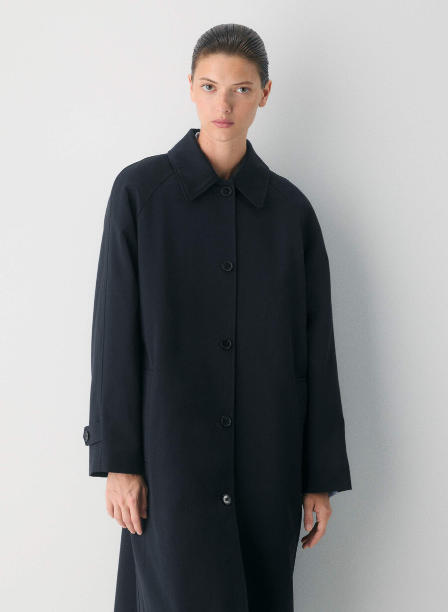 regent trench coat - rich twill mÖrk nattsblÅ