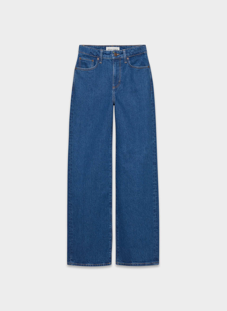 denim forum remy högmidja vida jeans true medium blÅ