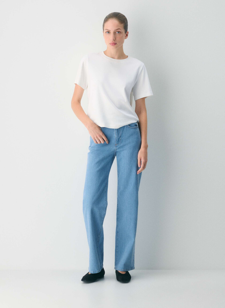 denim forum remy högmidja vida jeans true super ljusblÅ