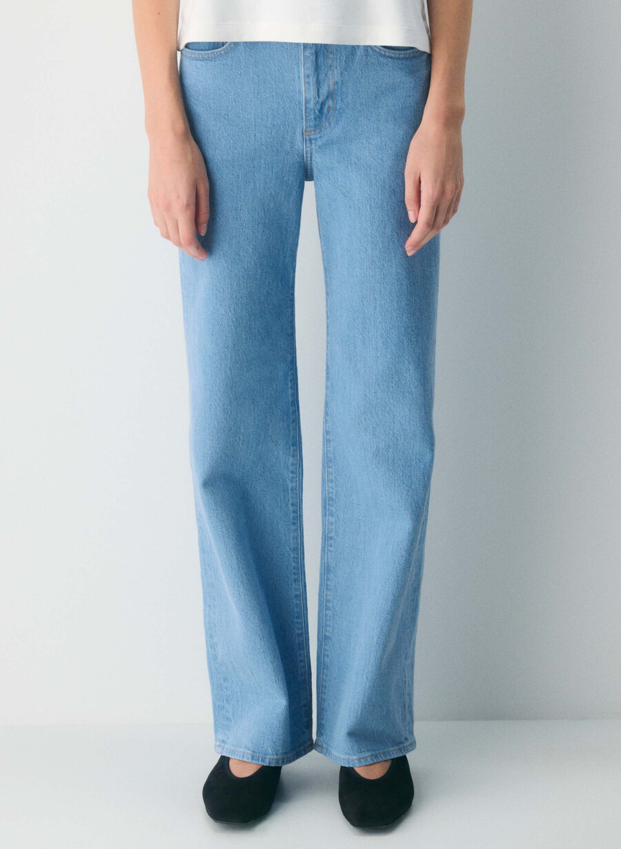 denim forum remy högmidja vida jeans true super ljusblÅ